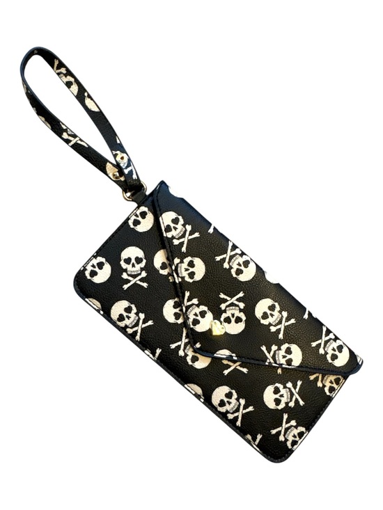 Betsey Johnson Handbags - Betsy Johnson Skull & Crossbones Envelope Style Began Leather Wristlet